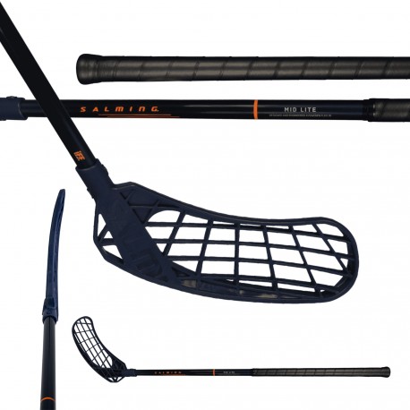 SALMING Quest2 Mid Midlite 35 JR Navy/Nectarine