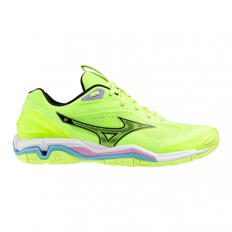 MIZUNO Wave Stealth 6 Neo Lime/Black/Splish Splash